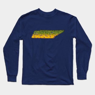 Brook Trout Fish Tennessee State Map Fishing Gifts Long Sleeve T-Shirt